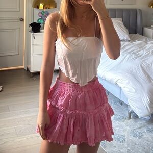 LoveShackFancy Pink Skirt